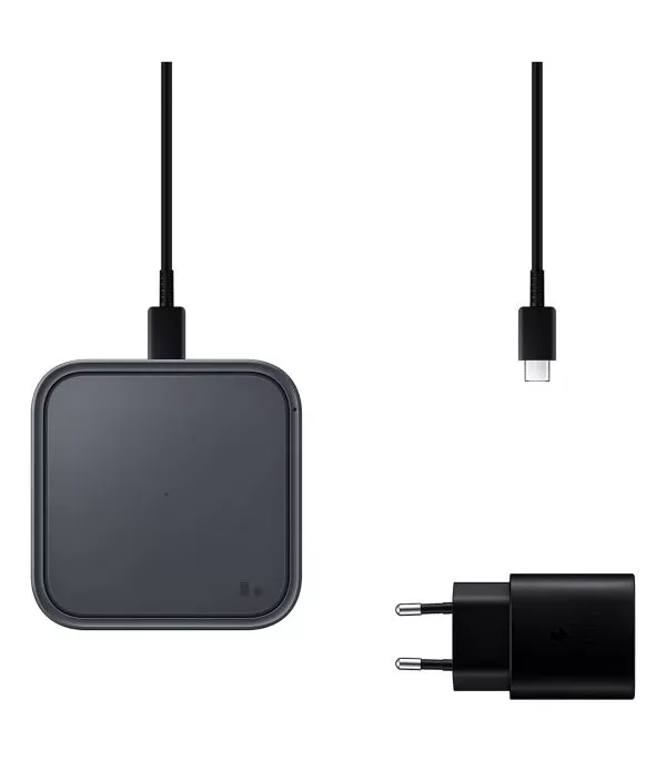 Chargeur sans fil Samsung DUO 15 W – Pad USB-C – Charge téléphone + montre/buds – (EP-P5400TBEGWW)