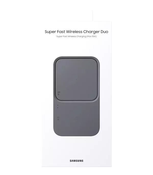 Chargeur sans fil Samsung DUO 15 W – Pad USB-C – Charge téléphone + montre/buds – (EP-P5400TBEGWW)