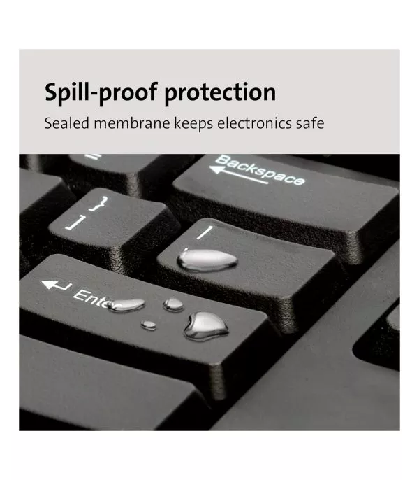 Clavier USB filaire Kensington ValuKeyboard AZERTY, 105 touches (1500109FR)