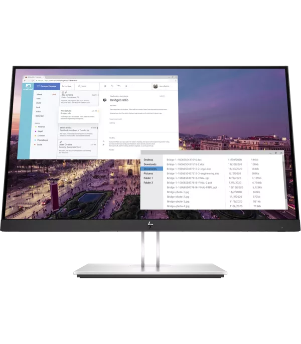 ecran-23-full-hd-hp-e23-g4-9vf96as Écran HP E23 G4 23" Full HD IPS – HDMI, DisplayPort, USB Hub (9VF96AS)