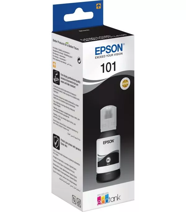 Epson 101 Noir - Bouteille d’encre Epson EcoTank d’origine - C13T03V14A