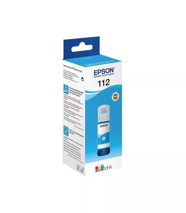 Epson 112 Cyan - Bouteille d'encre Epson EcoTank d'origine (C13T06C24A)