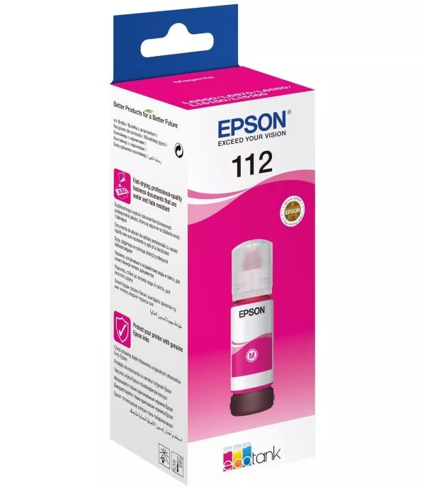 Epson 112 Magenta - Bouteille d'encre Epson EcoTank d'origine (C13T06C34A)