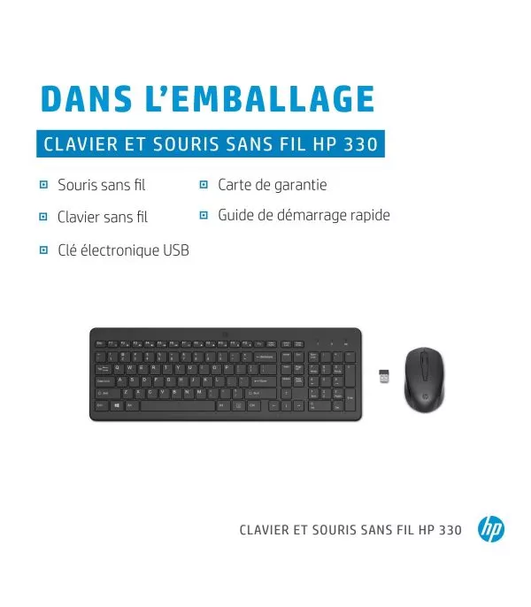 HP 330 Wireless Mouse & Keyboard Combo FR (2V9E6AA)