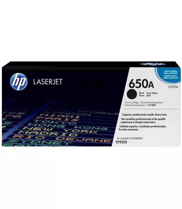 HP 650A Noir Toner Laser original - CE270A