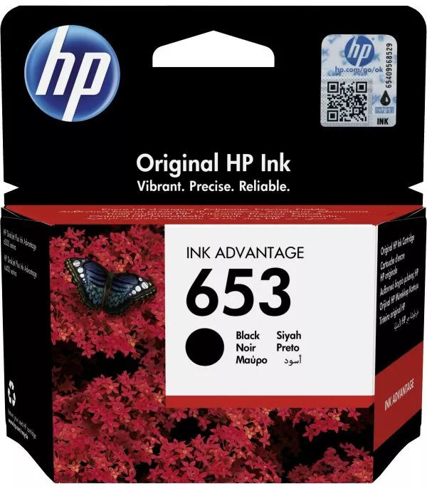 HP 653 noir - Cartouche d'encre HP d'origine Ink Advantage (3YM75AE)