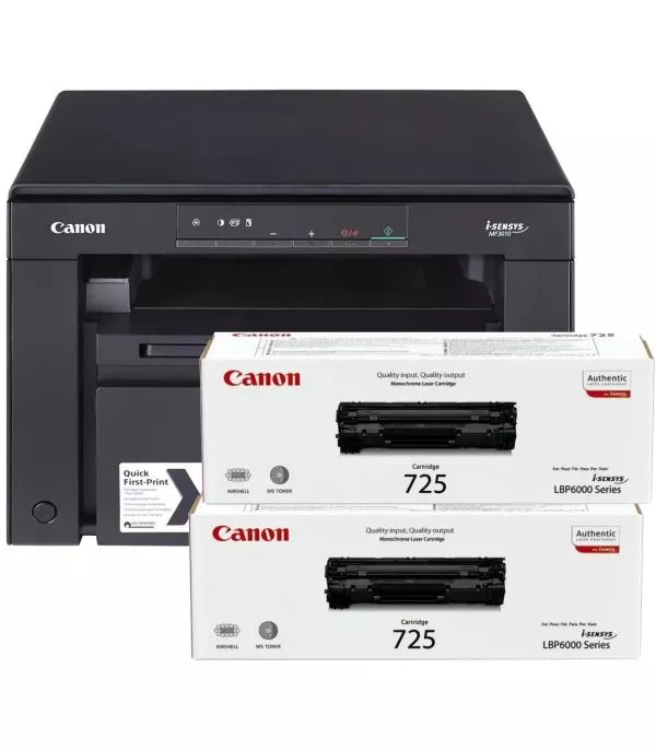 Imprimante A4 Multifonction Laser Monochrome Canon i-SENSYS MF3010 +2 Toner 725 (5252B034AA)