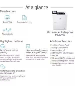 imprimante-laser-monochrome-hp-laserjet-enterprise-m612dn-7ps86a Imprimante HP LaserJet Enterprise M612dn Monochrome - 7PS86A