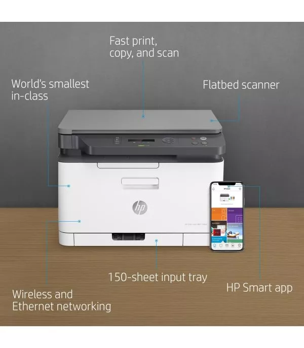 Imprimante Multifonction Laser Couleur HP 178nw - 4ZB96A