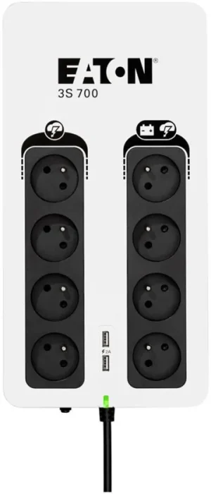 Onduleur Off-Line UPS Eaton 3S gén2 - 420 W / 700 VA - 8 prises FR + 2 USB (3S700F)