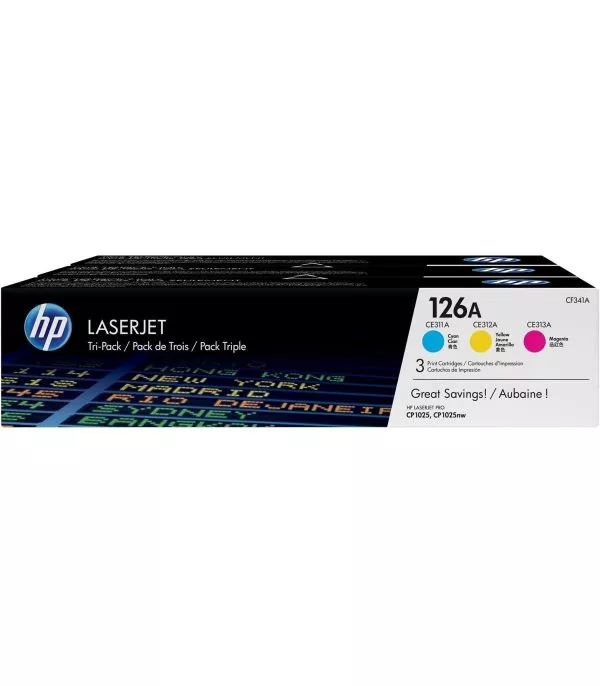 HP 126A PacK 3 Toners Laser originaux - CF341A
