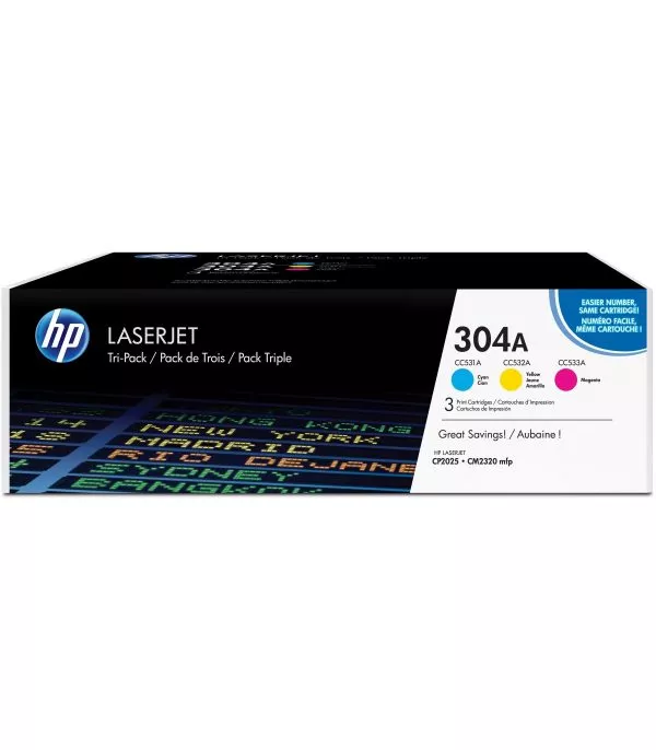 pack-hp-304a-tri-pack-toners-originaux-cf372am HP 304A TRI-PACK Toners Laser originaux - CF372AM