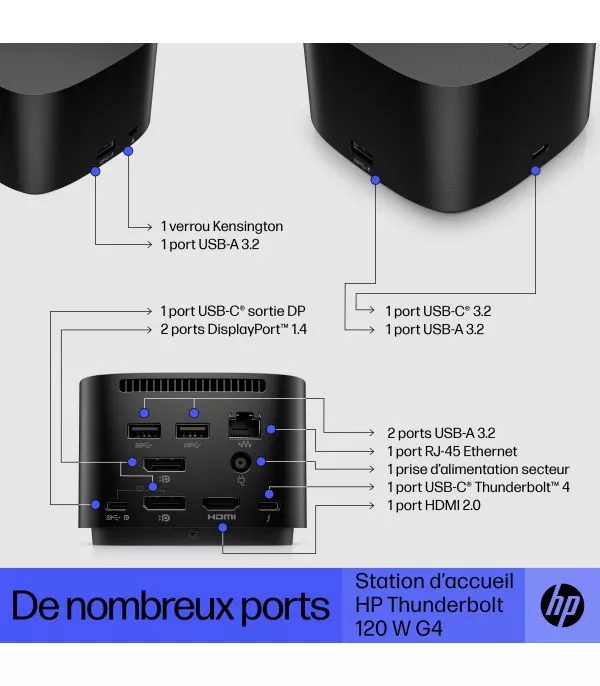 Station d’accueil HP Thunderbolt 120 W G4 (4J0A2AA)