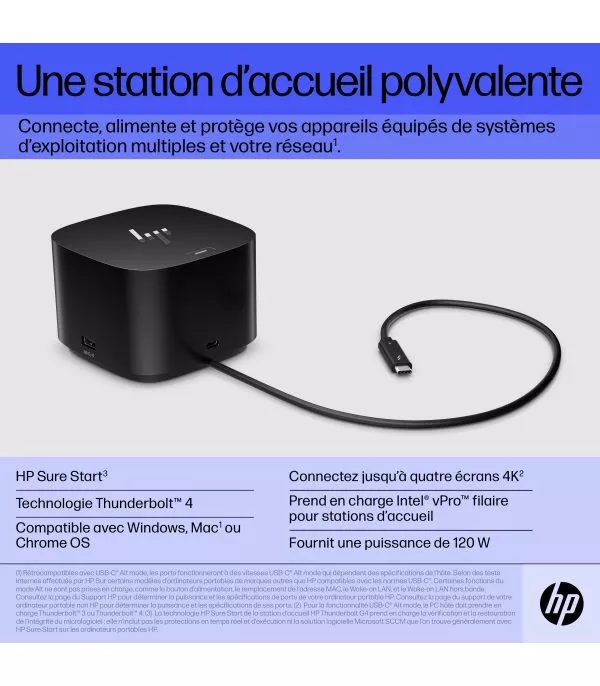 Station d’accueil HP Thunderbolt 120 W G4 (4J0A2AA)