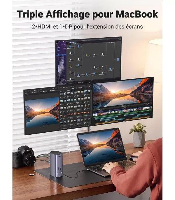 station d'accueil multifonctionnelle 12-en-1 Ugreen Revodok  (90325)