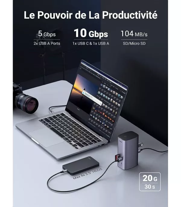 station d'accueil multifonctionnelle 12-en-1 Ugreen Revodok  (90325)