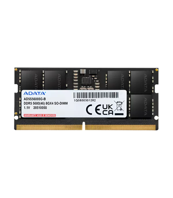 barrette-memoire-adata-sodimm-8gb-ddr55600mhz-pc-portable-ad5s56008gs Barrette mémoire ADATA SO-DIMM 8GB DDR5-5600MHz (AD5S56008G-S)