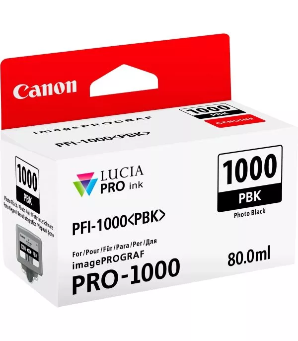 Canon PFI-1000PBK Noir photo - Cartouche d'encre Canon d'origine (0546C001AA)
