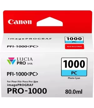 Canon PFI-1000PC Cyan photo - Cartouche d'encre Canon d'origine (0550C001AA)