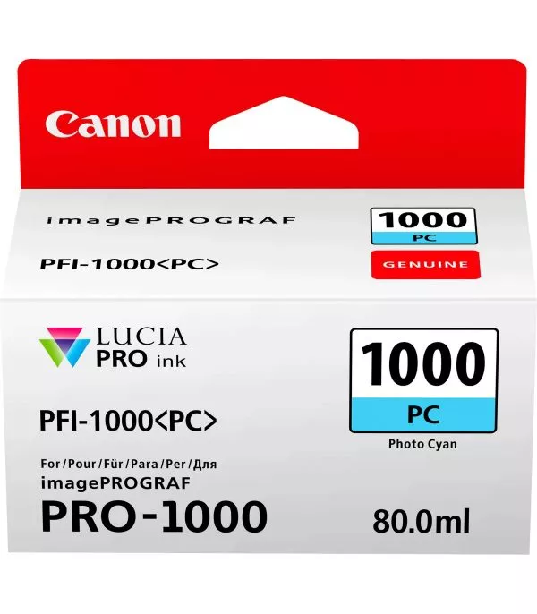 canon-pfi-1000pc-cyan-photo-cartouche-d-encre-canon-d-origine-0550c001aa Canon PFI-1000PC Cyan photo - Cartouche d'encre Canon d'origine (0550C001AA)
