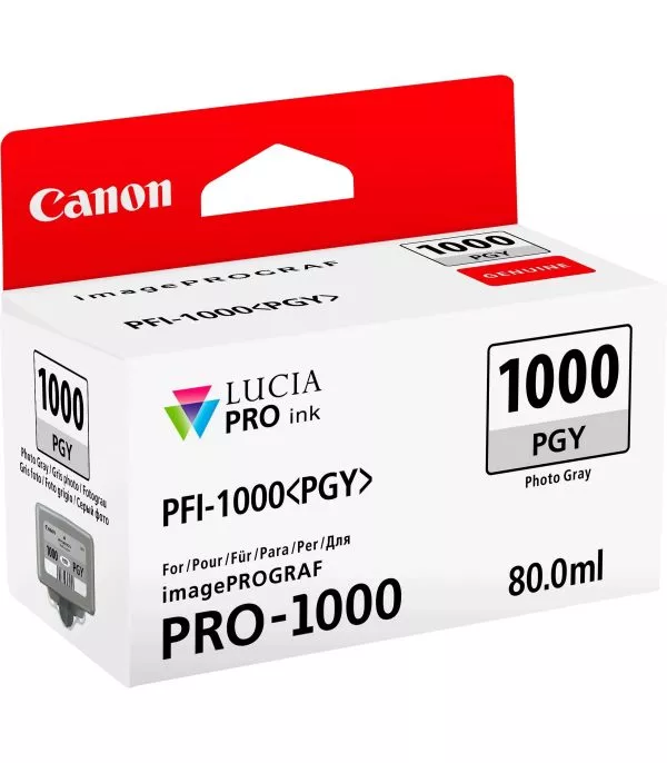 Canon PFI-1000PGY Gris Photo - Cartouche d'encre Canon d'origine (0553C001AA)