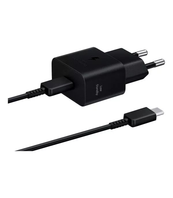 Chargeur Mural Samsung 25W USB-C avec Câble USB-C à USB-C Noir (EP-T2510XBEGWW)