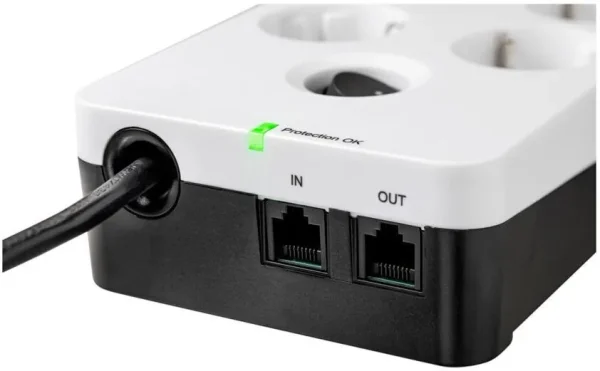 Multiprise parasurtenseur Eaton Boîtier de Protection PB8TUF 8 prises avec 2 portes de téléphone
