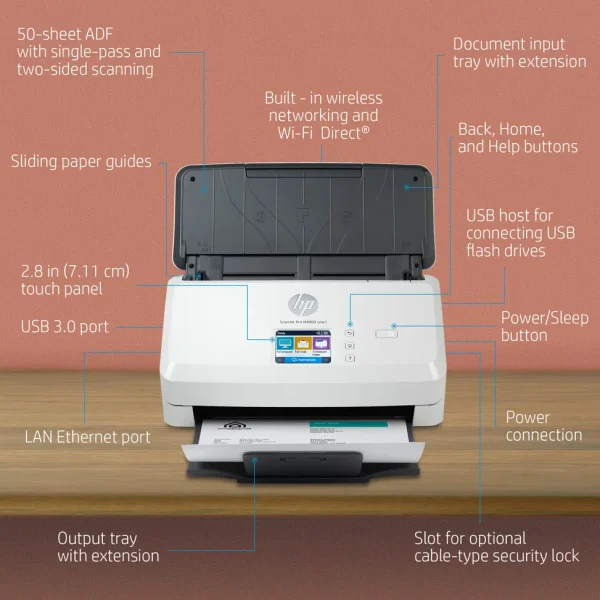 Scanner HP ScanJet Pro N4000 snw1 (6FW08A) Scanner HP ScanJet Pro N4000 snw1 (6FW08A)