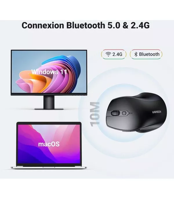 souris-sans-fil-bluetooth-ugreen-silencieuse-ergonomique-24ghz-90395-1 Souris sans fil Bluetooth Ugreen Silencieuse Ergonomique 2,4GHz (90395)