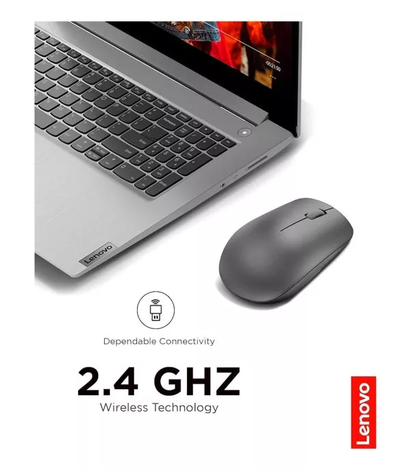 Souris sans fil Lenovo 530 – ambidextre 2.4 GHz, capteur 1200 DPI, graphite (GY50Z49089)