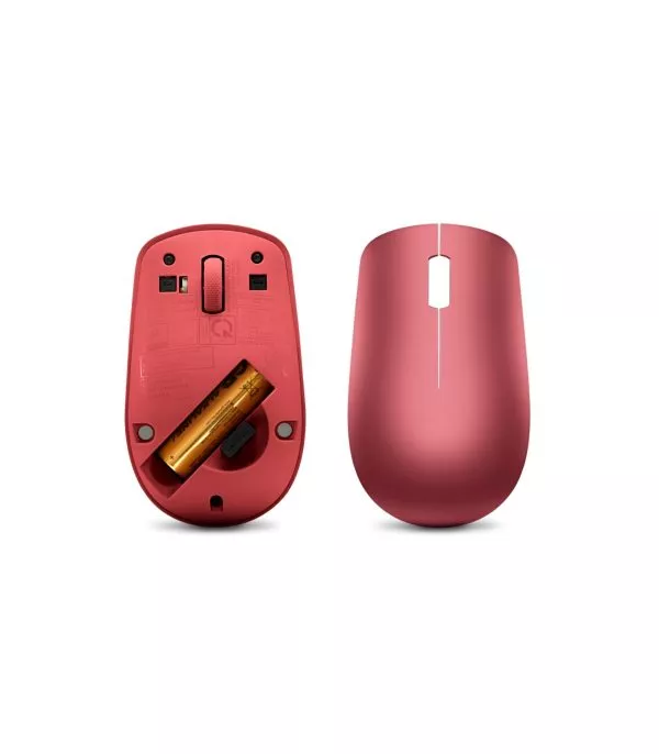 Souris sans fil Lenovo 530 rouge cerise – 1200 DPI, USB Nano, ambidextre (GY50Z18990)