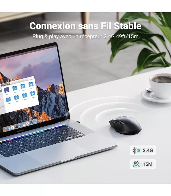 souris-sans-fil-ugreen-design-ergonomique-24ghz-noir-90545-2 Souris sans fil Ugreen Design Ergonomique 2.4GHz - Noir (90545)