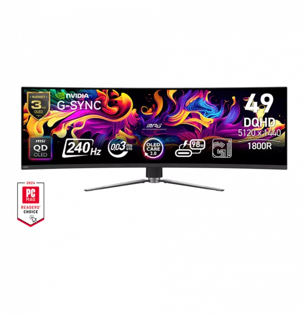 Écran incurvé Gaming 49" DQHD MSI MPG 491CQPX QD-OLED (9S6-3FA84T-028)