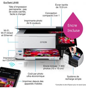 Epson EcoTank L8160 Imprimante photo (C11CJ20403)