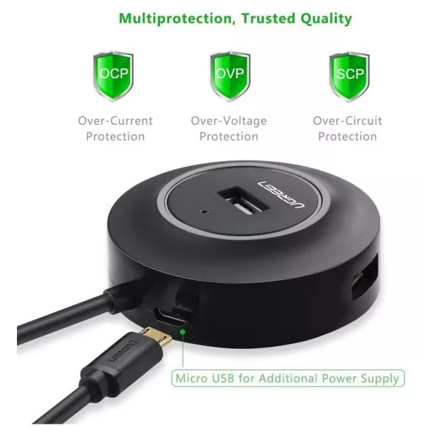 Hub USB 2.0 Ugreen 4 Ports - 1M (20277)