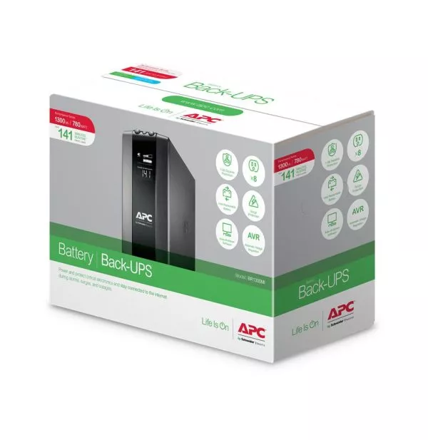 APC BR1300MI alimentation d'énergie non interruptible Interactivité de ligne 1,3 kVA 780 W 8 sortie(s) CA (BR1300MI)