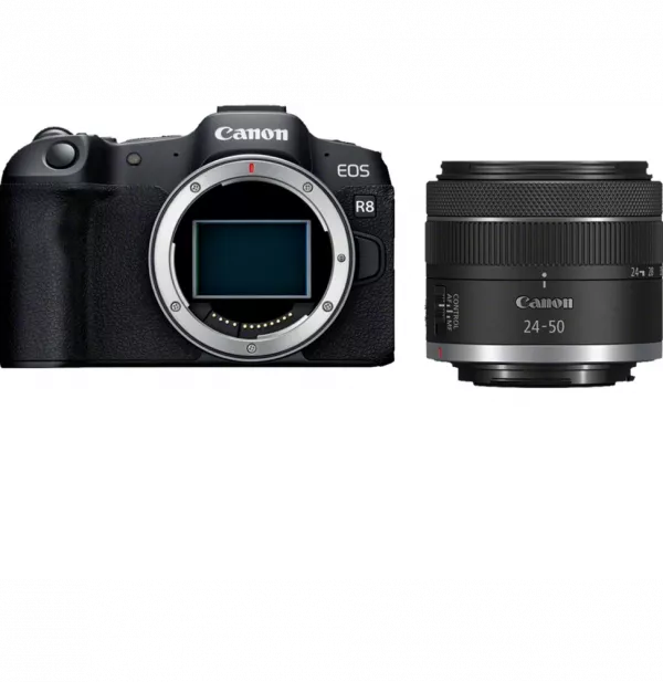 Appareil photo hybride Canon EOS R8 + objectif RF 24-50mm F4.5-6.3 IS STM (5803C013AA)