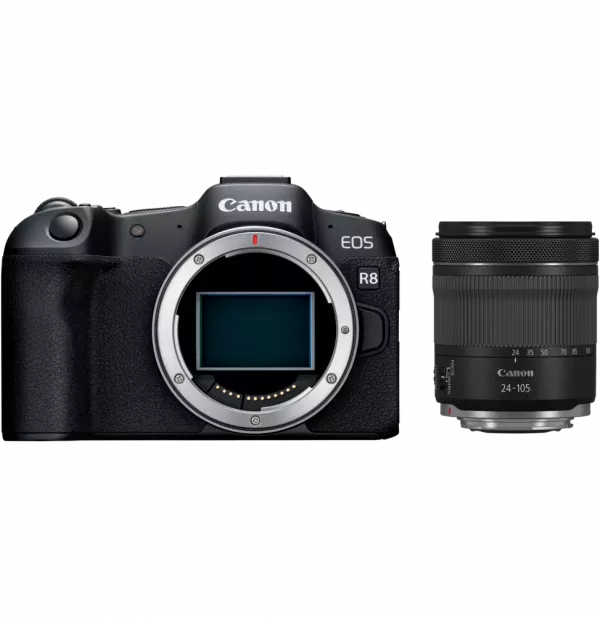 Appareil photo hybride Canon EOS R8 + Objectif RF24-105 F4-7.1 IS STM (5803C095)