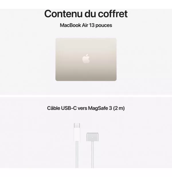 Apple MacBook Air 13 pouces M5 16 Go 512 Go Lumière Stellaire (MDHA4FN/A)
