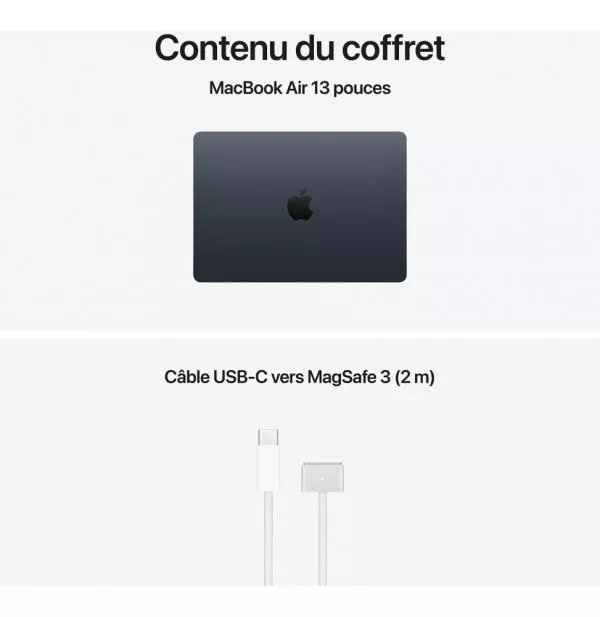 Apple MacBook Air 13 pouces M5 16 Go 512 Go Minuit (MDHE4FN/A)