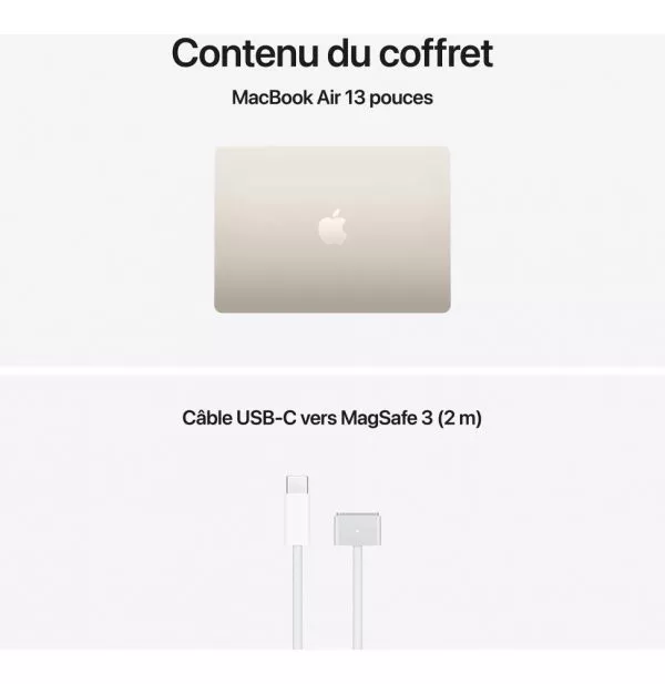 Apple MacBook Air 13 pouces M5 24 Go 1 To Lumière Stellaire (MDHD4FN/A)