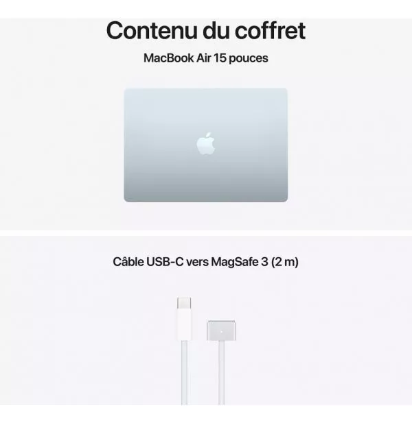 Apple MacBook Air 15 pouces M5 16 Go 1 To Bleu Ciel (MDVT4FN/A)