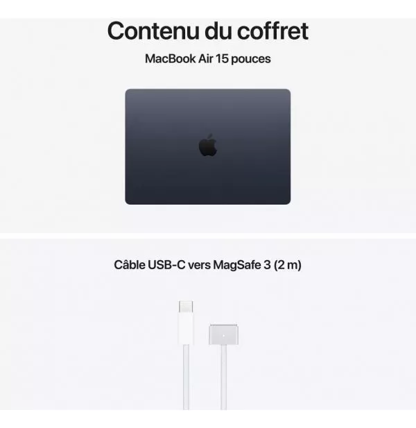 Apple MacBook Air 15 pouces M5 16 Go 512 Go Minuit (MDVH4FN/A)
