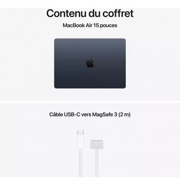 Apple MacBook Air 15 pouces M5 24 Go 1 To Minuit (MDVN4FN/A)