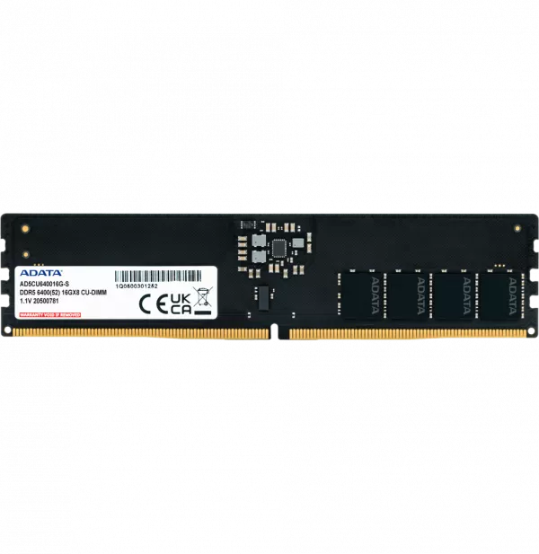 Barrette mémoire ADATA CU-DIMM 16GB DDR5-6400 MHz - PC bureau (AD5CU640016G-S)