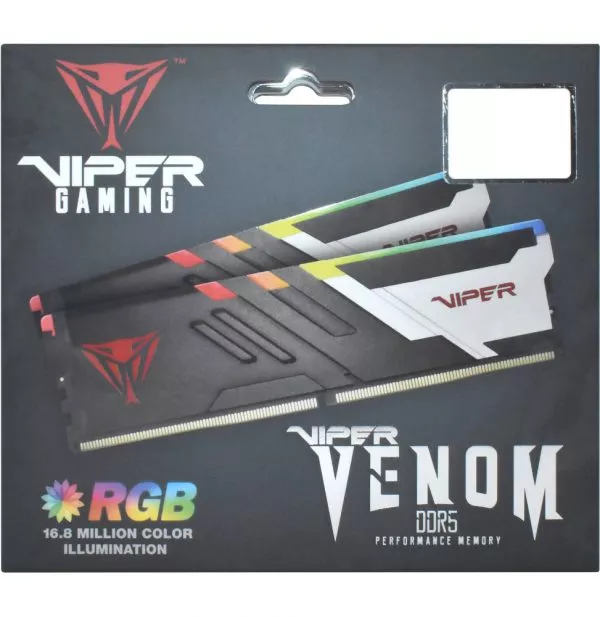 Barrette mémoire Patriot Viper Venom RGB 32GB (16GBx2) U-DIMM DDR5 6000 MHz - Pc Bureau (PVVR532G600C36K)