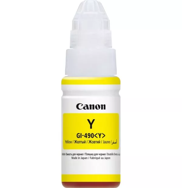 Canon GI-490 Y Jaune - Bouteille d'encre Canon d'origine (0666C001AC)