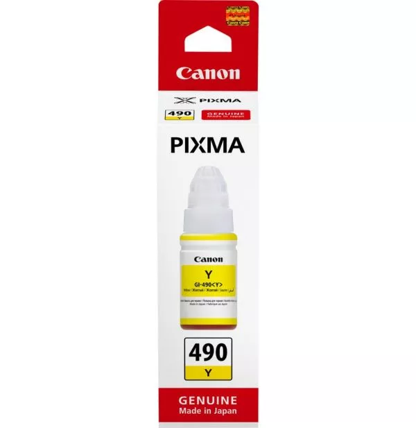 Canon GI-490 Y Jaune - Bouteille d'encre Canon d'origine (0666C001AC)