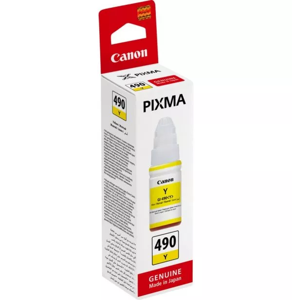 Canon GI-490 Y Jaune - Bouteille d'encre Canon d'origine (0666C001AC)