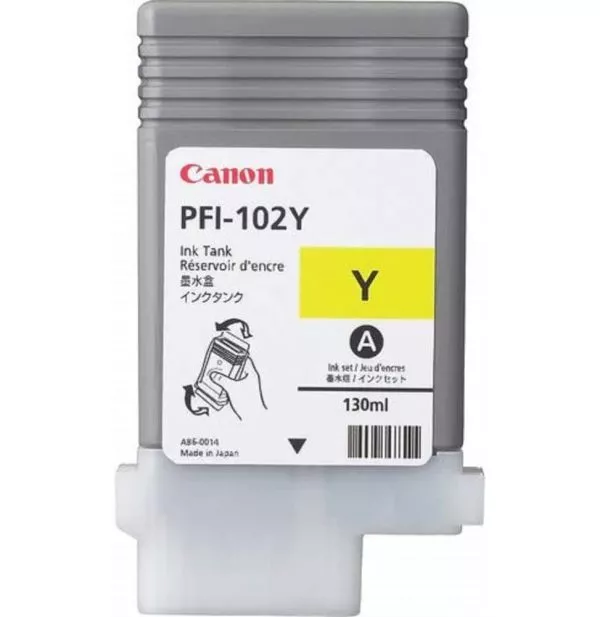 Canon PFI-102 Jaune - Cartouche d'encre Canon d'origine (0898B001AA)
